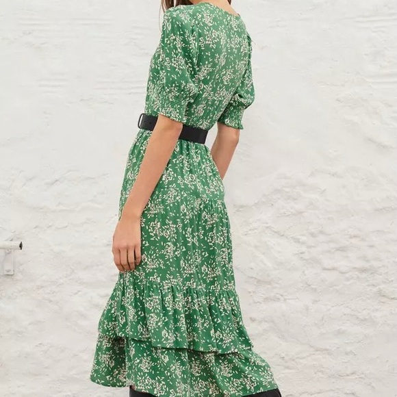 NWT Ba&sh Green Floral Print Vika Dress Size XS US2 - Picture 6 of 8